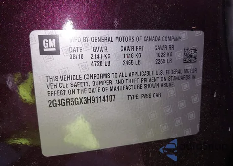 2017 Buick Regal Turbo Premium Ii z USA, uszkodzony, nr VIN 2G4GR5GX3H9114107